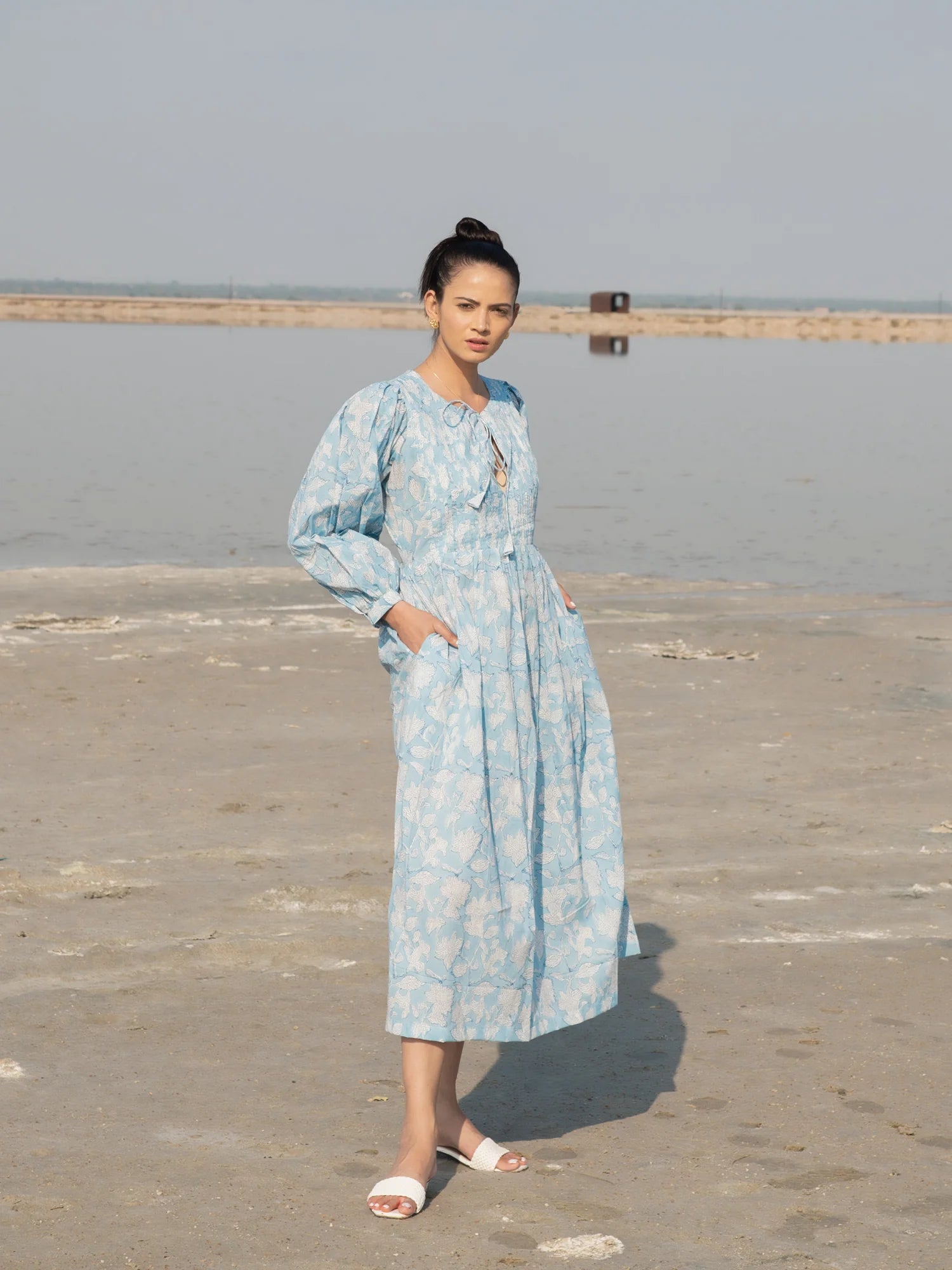 Blue Block Print Dress Blue Block Print Dress