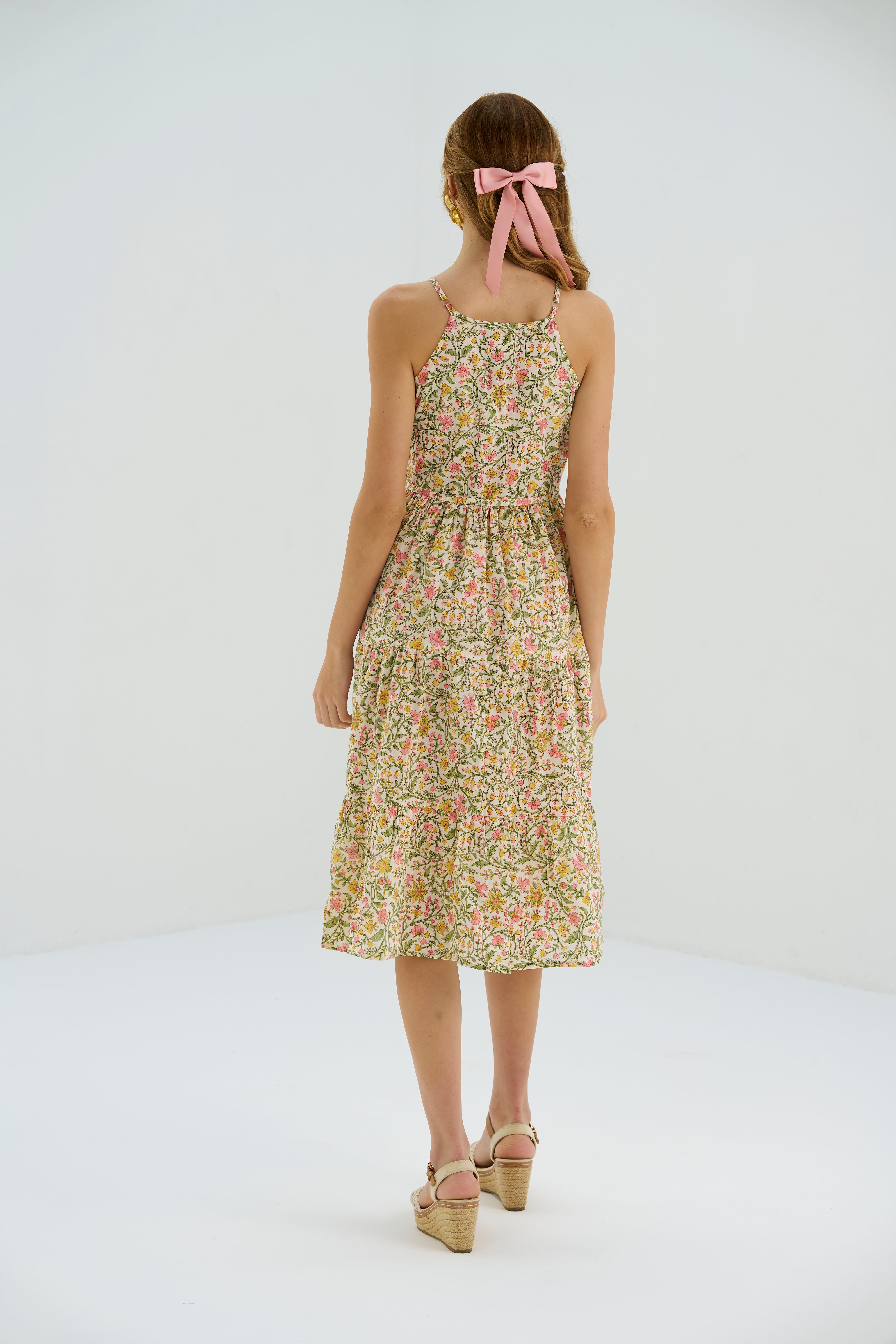 Chloe Midi Dress, women's floral dress, back