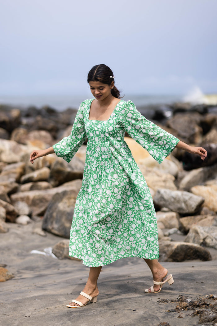 Green Basille Victoria Dress, dresses, left side