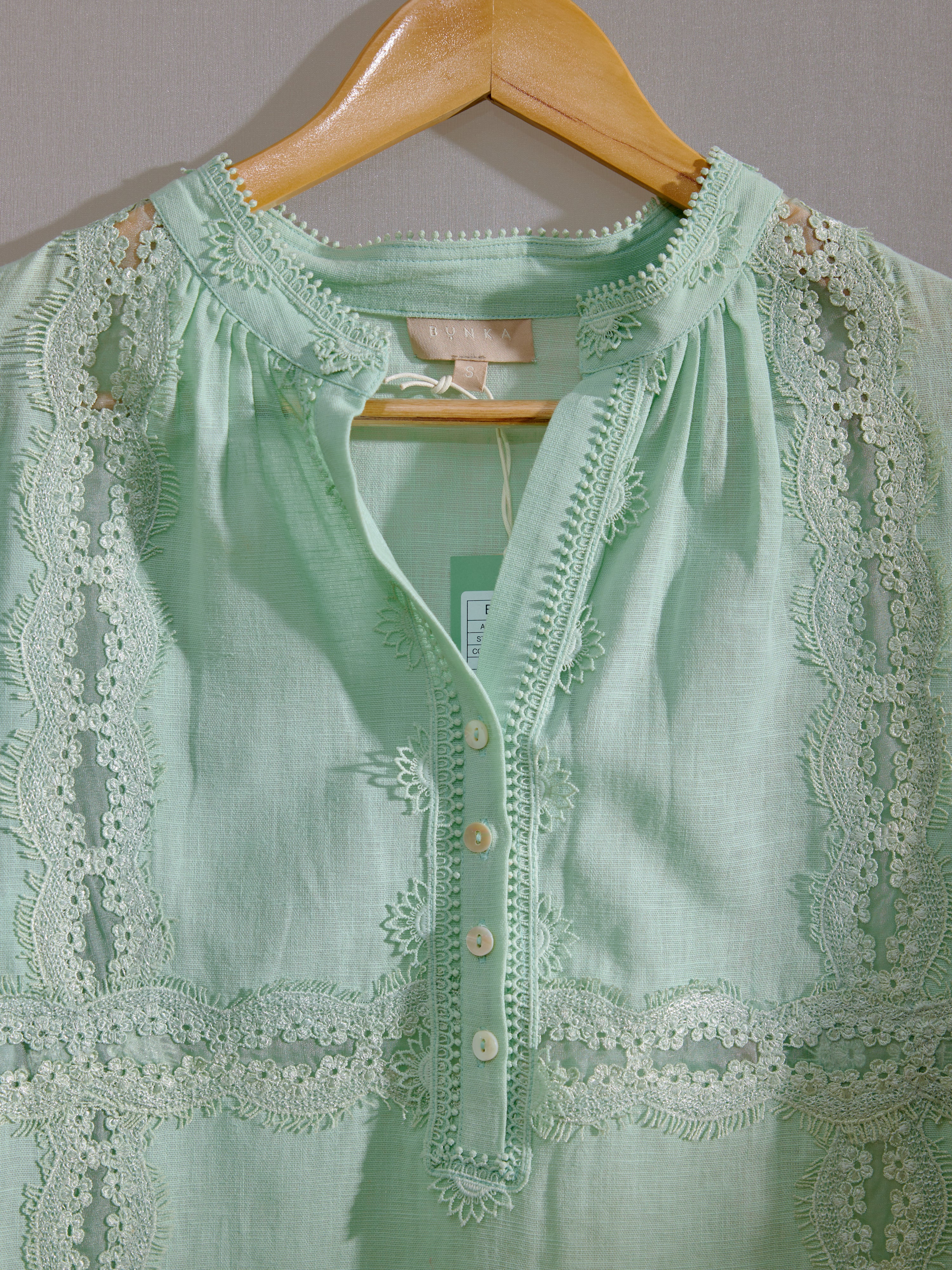 Isa Tunic Dress, Women's knee length lace dress, front neckline and lace detail