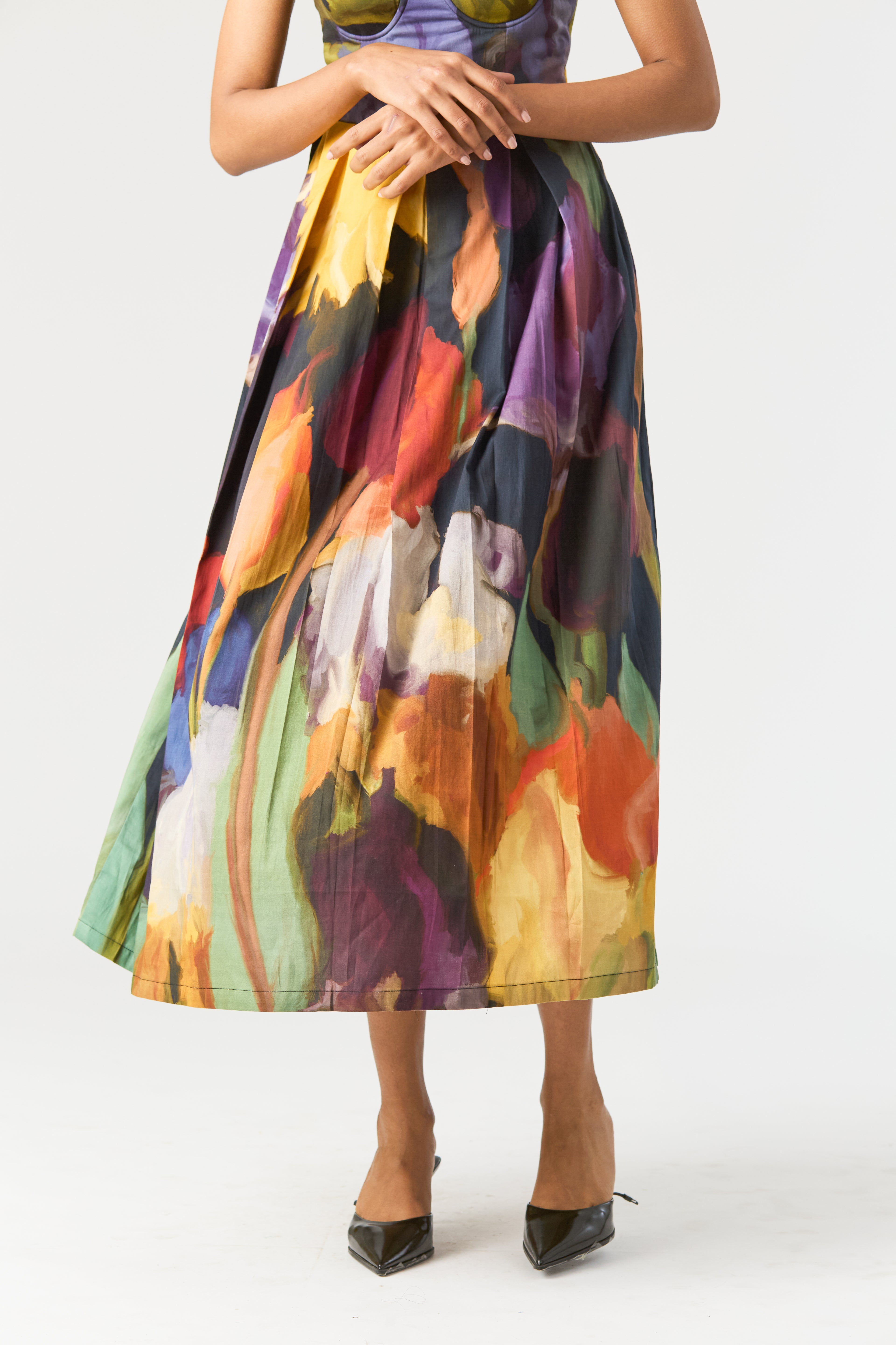 Ivy Bralette Dress, women's midi dress, print detail