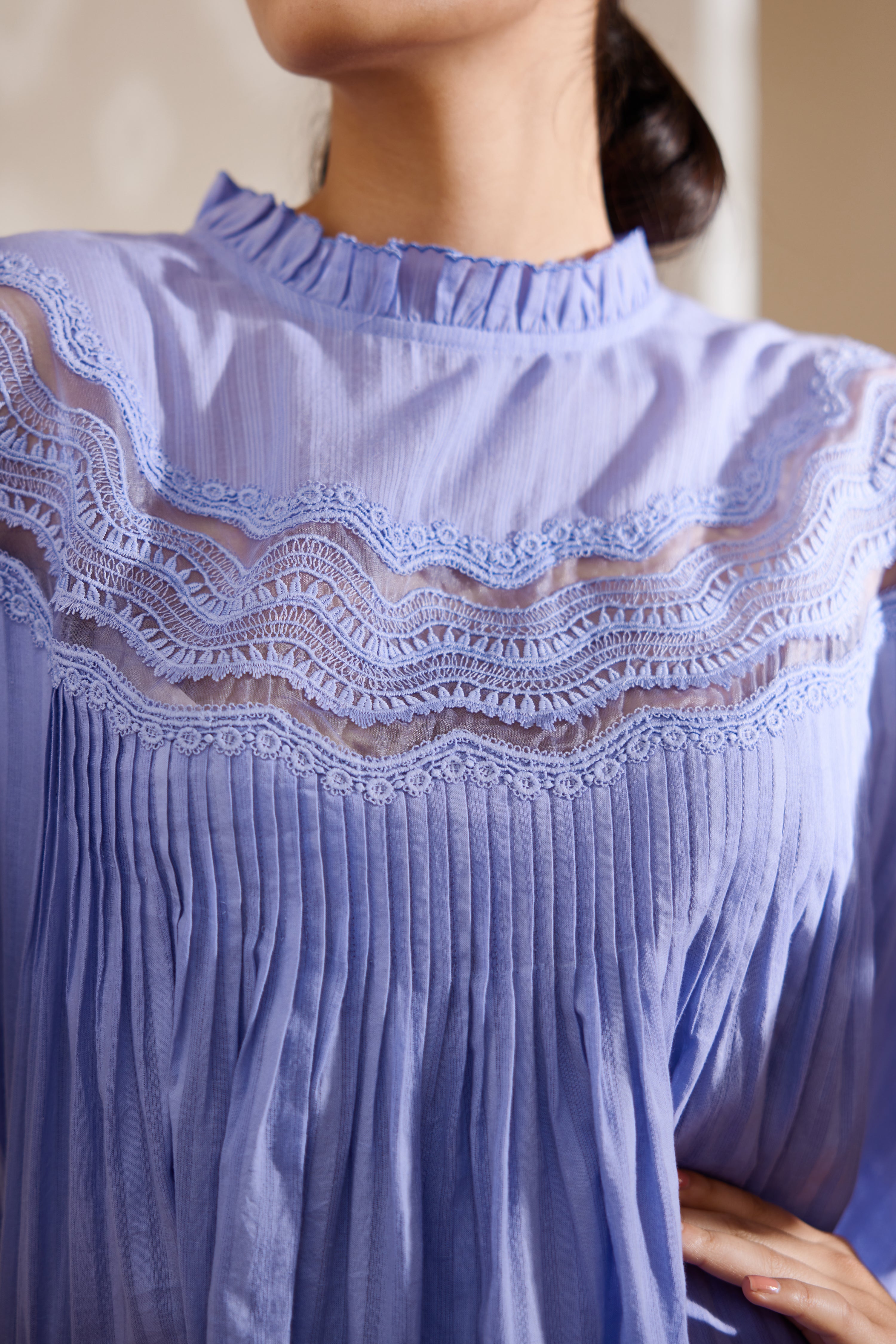 Lea Lace Dress, Women's lace summer dress, neckline lace detail