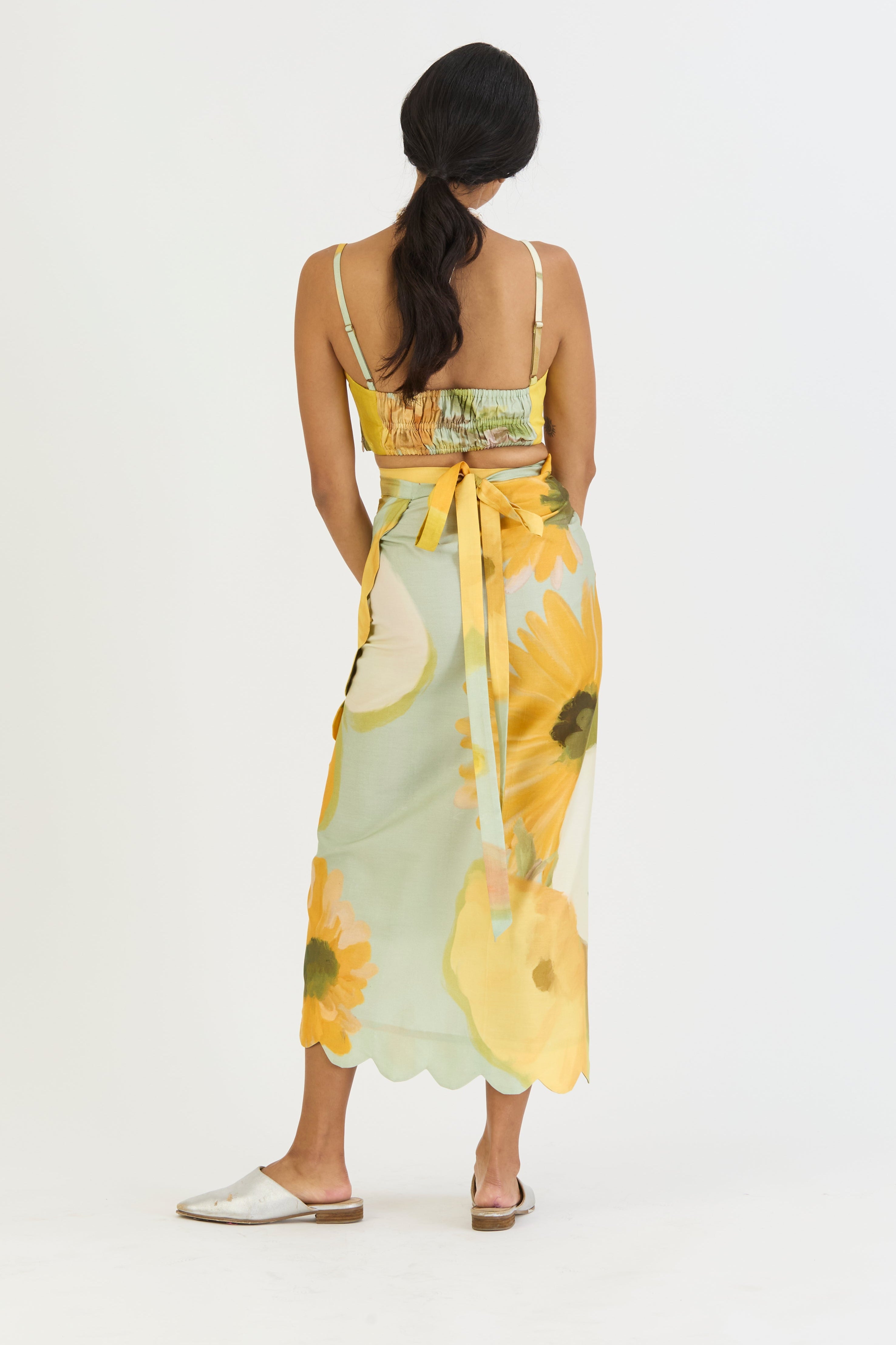 Lemonade Bralette and Skirt Set, two piece set, co ord set, back tie detail