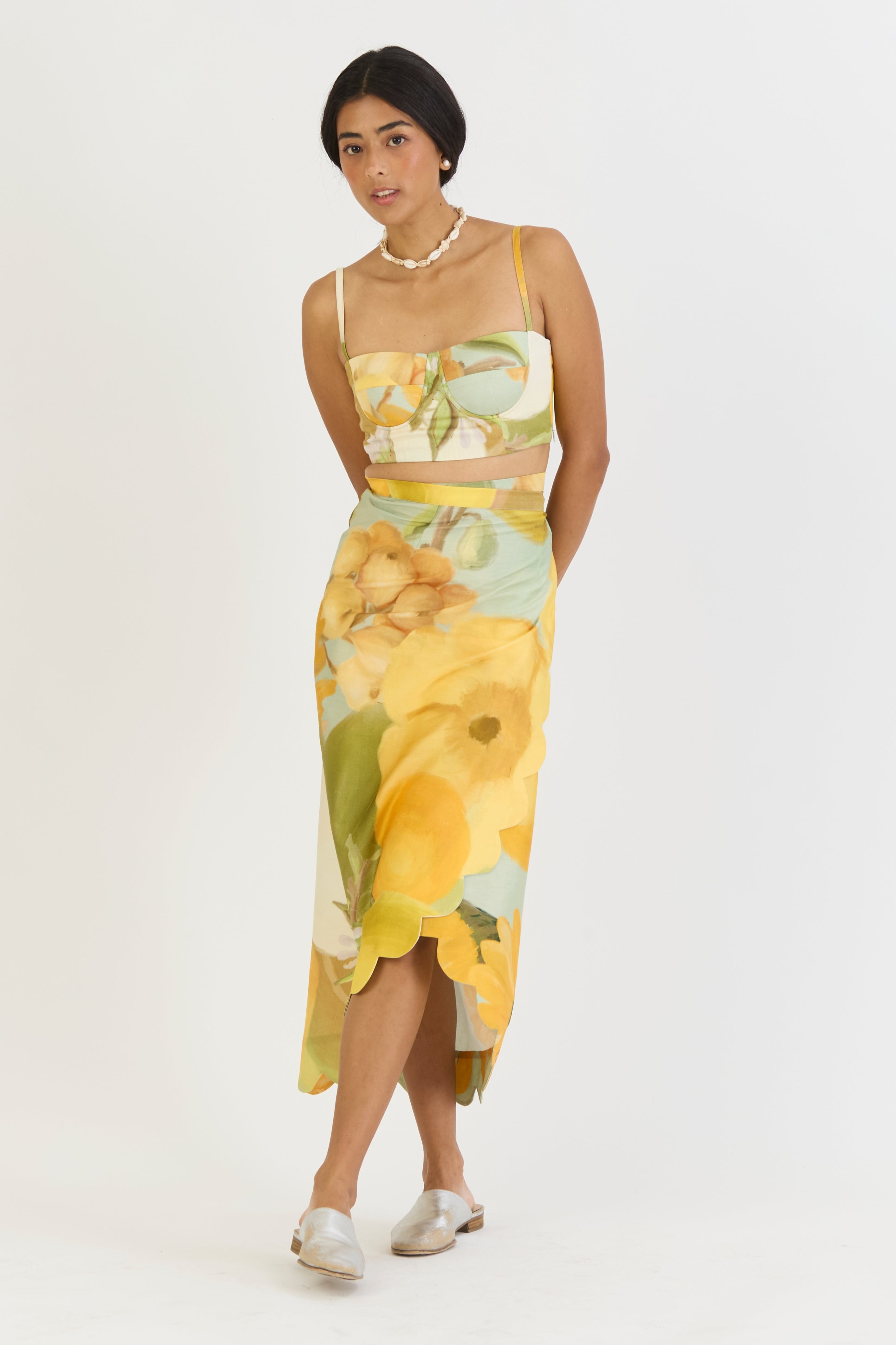 Lemonade Bralette and Skirt Set, two piece set, co ord set, front fun