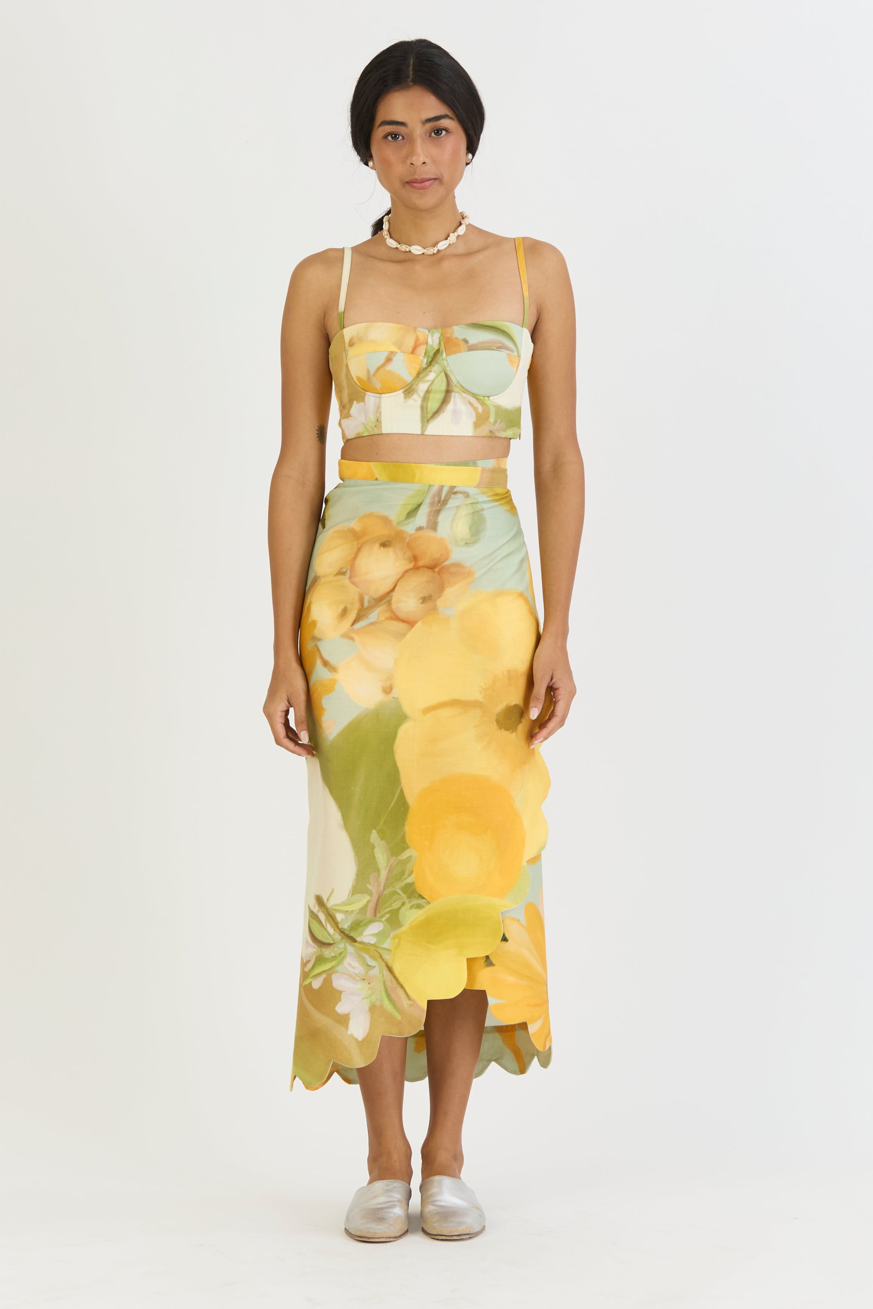 Lemonade Bralette and Skirt Set, two piece set, co ord set, front