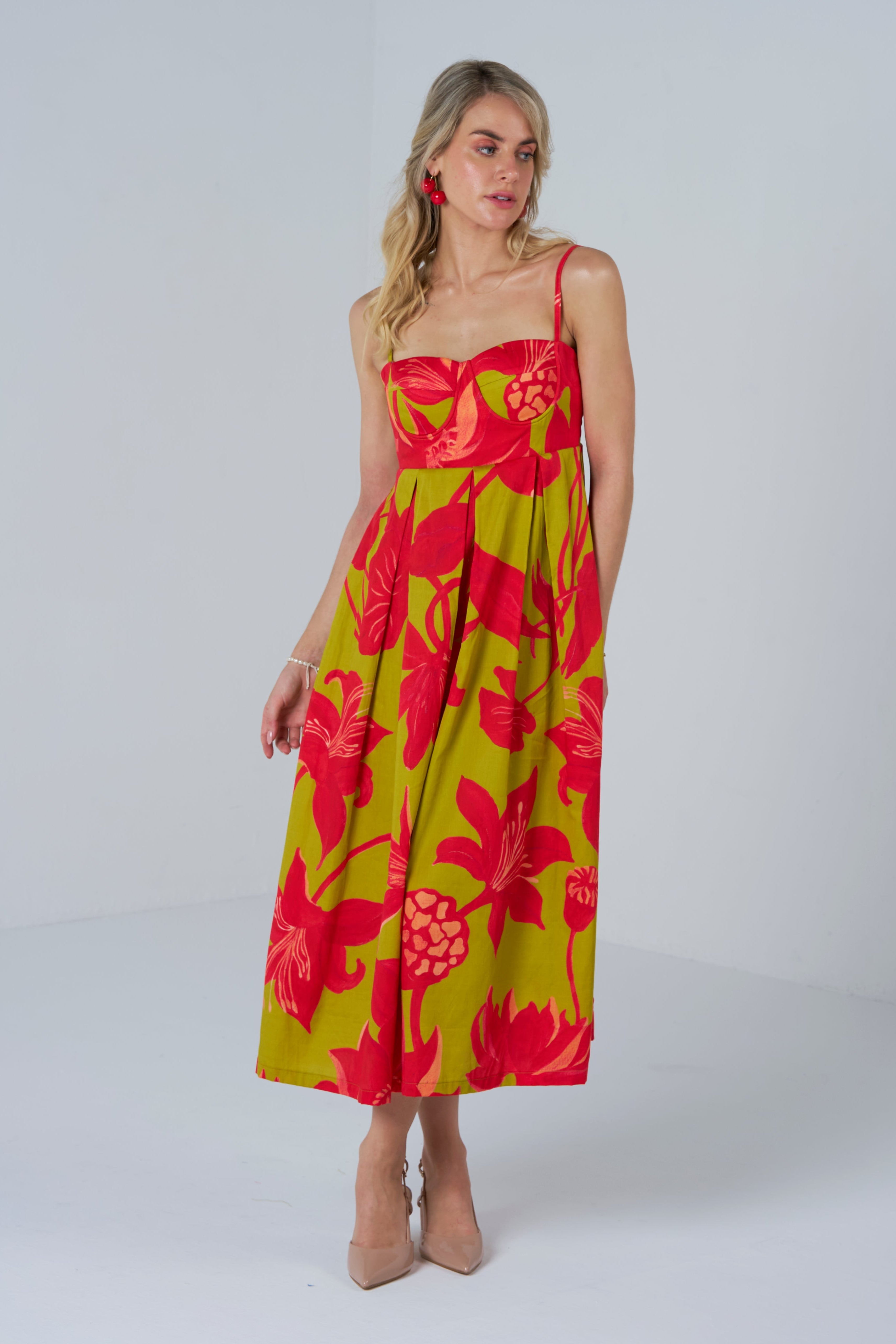 Lian Lime Bralette Dress_midi dress_womens dresses_front