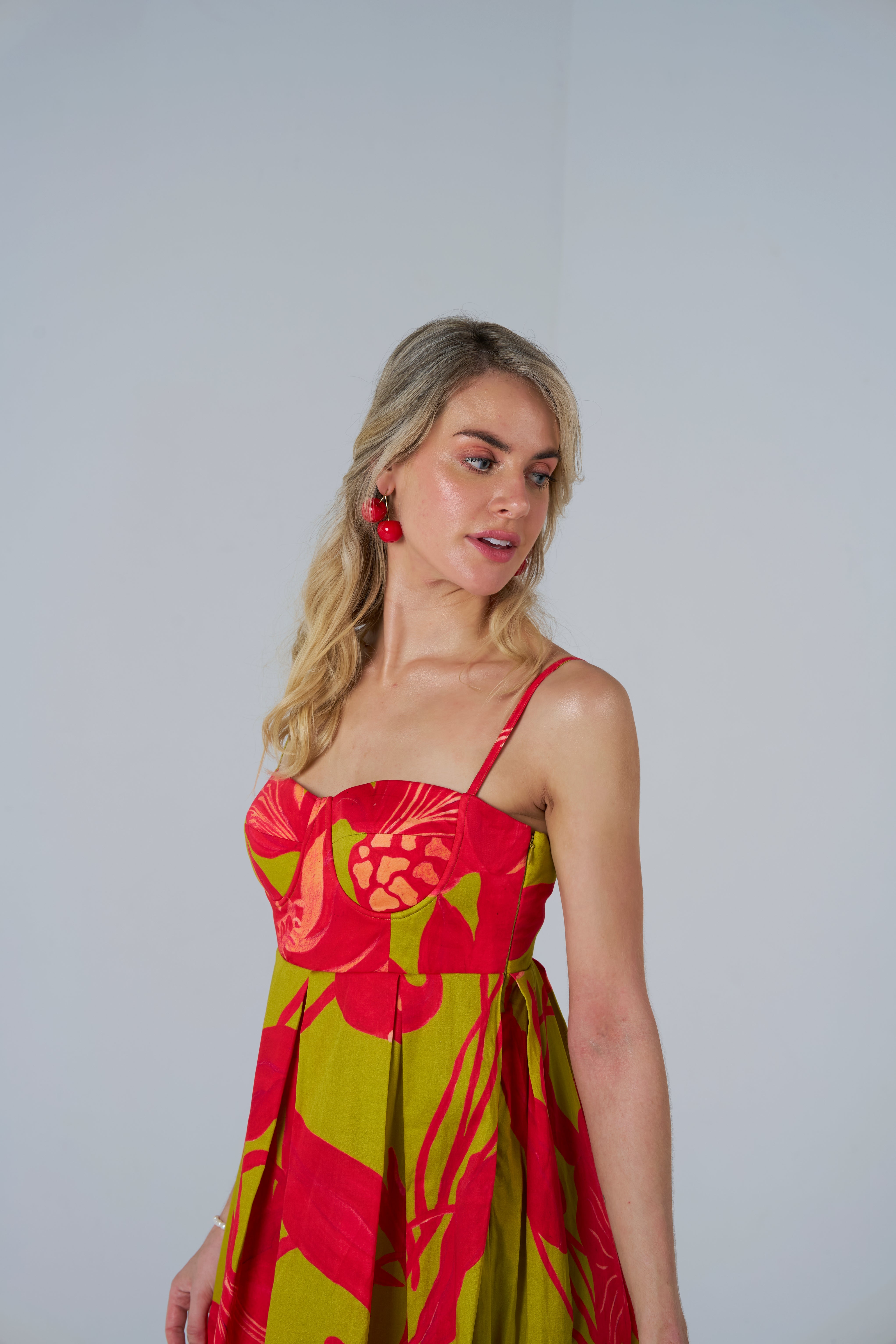 Lian Lime Bralette Dress_midi dress_womens dresses_front close up