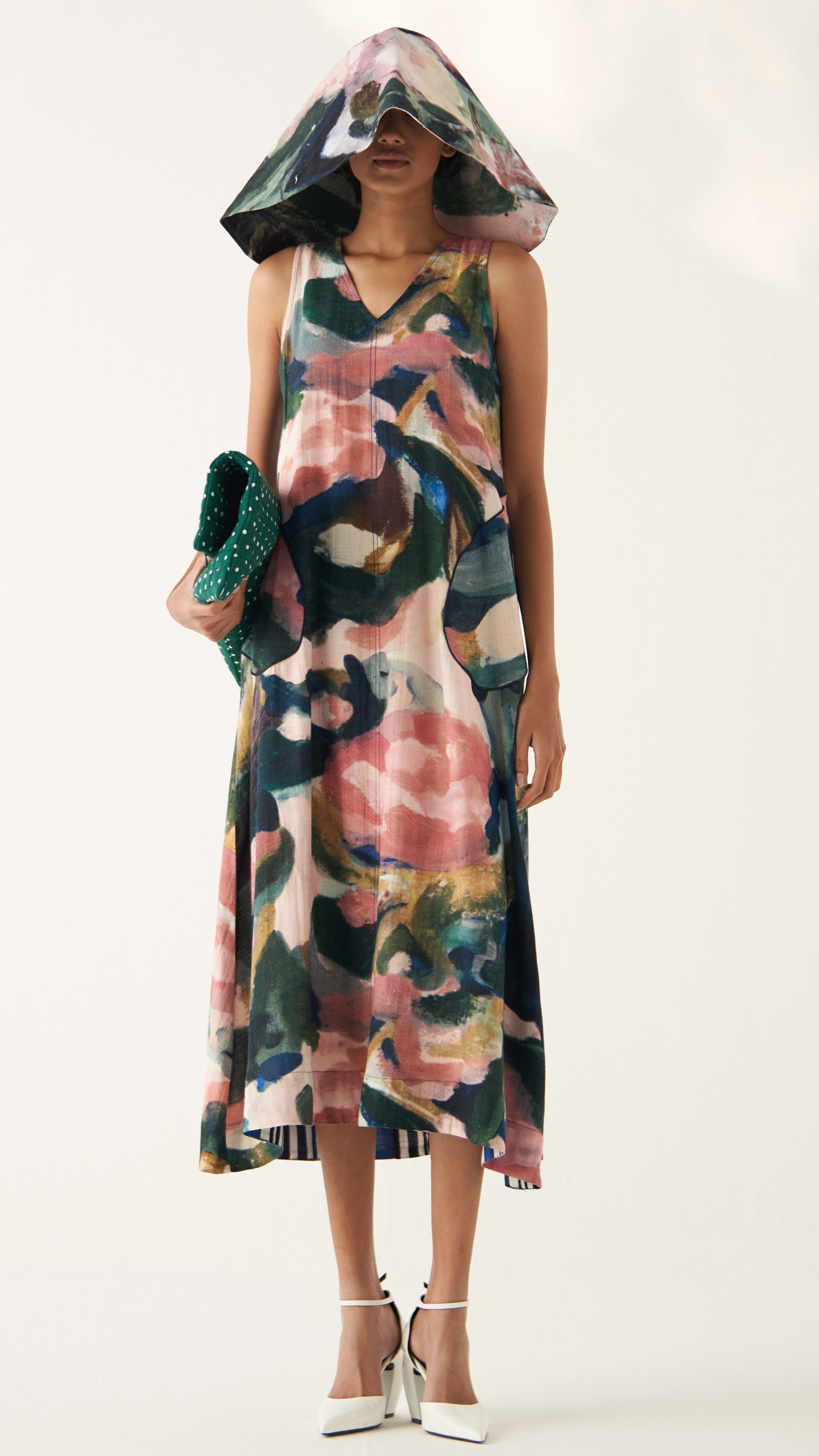 Moonbloom Aline Dress, women's midi dress, front