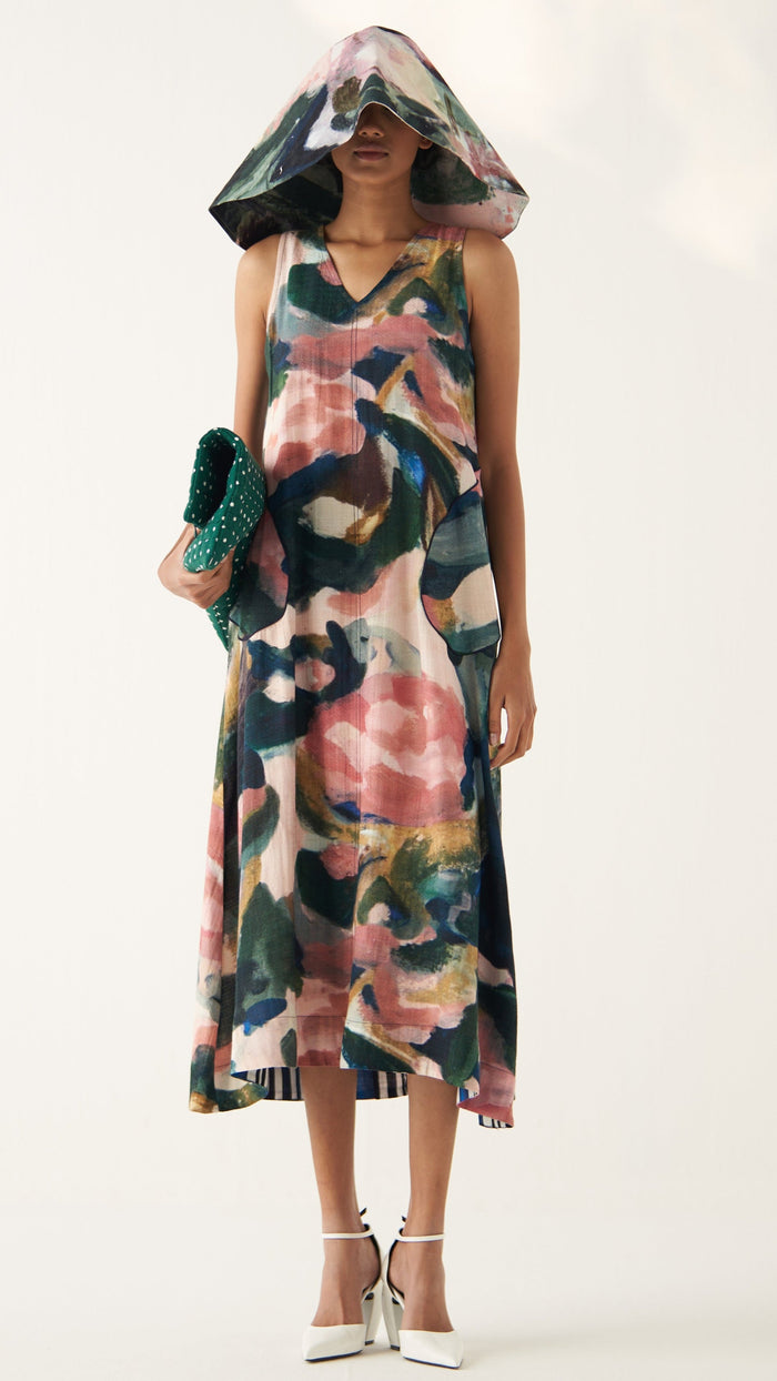 Moonbloom Aline Dress, women's midi dress, front