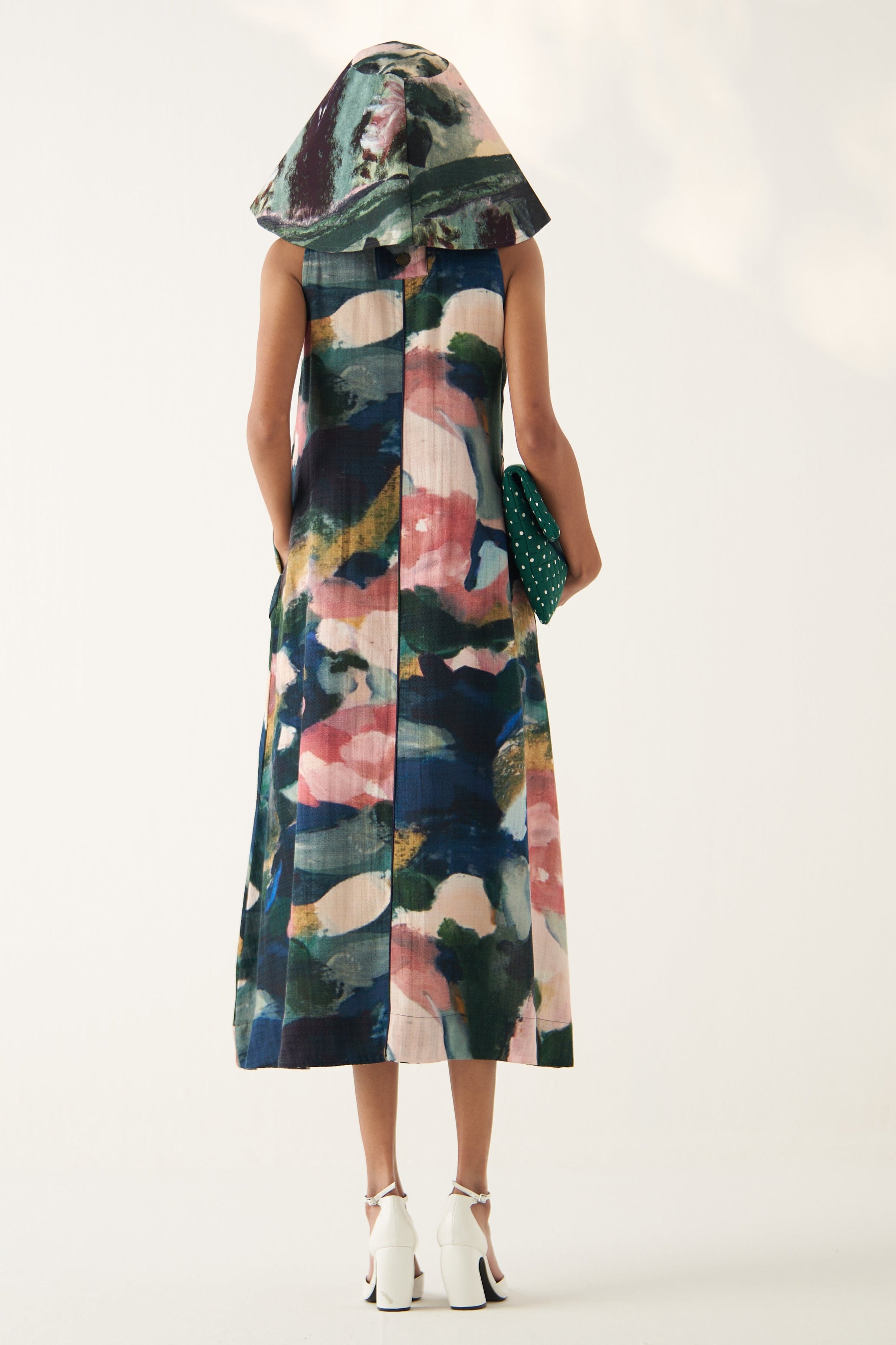 Moonbloom Aline Dress, women's midi dress, back