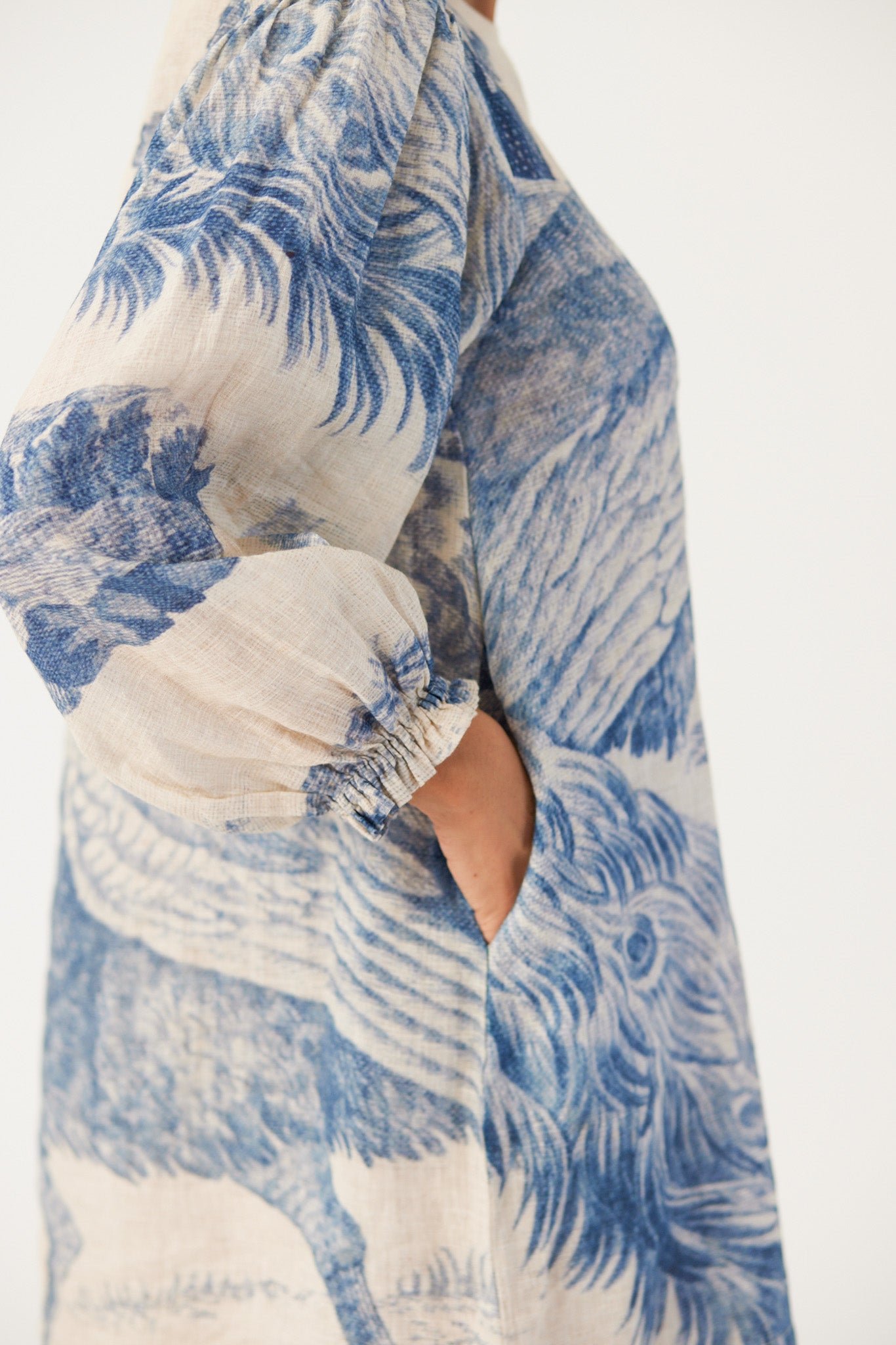 Morni Short Dress, womens mini linen dress, pocket close up