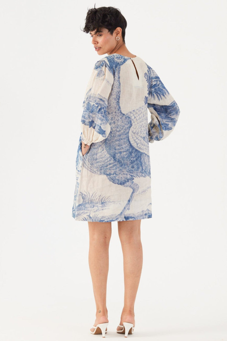 Morni Short Dress, womens mini linen dress, both pockets