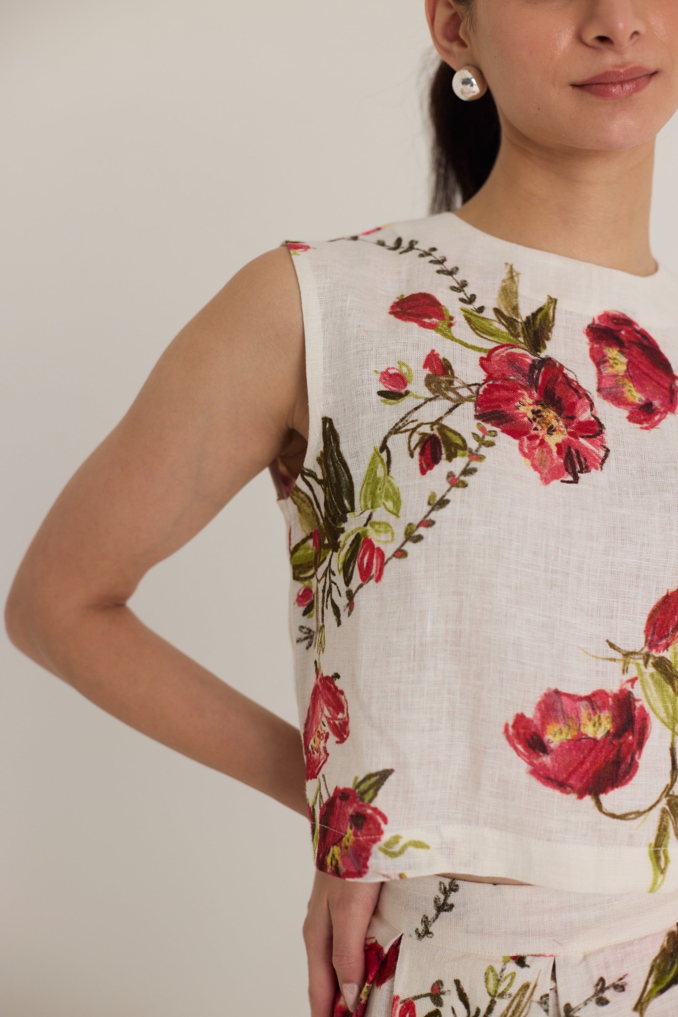 Rosita Linen Top & Skirt Set