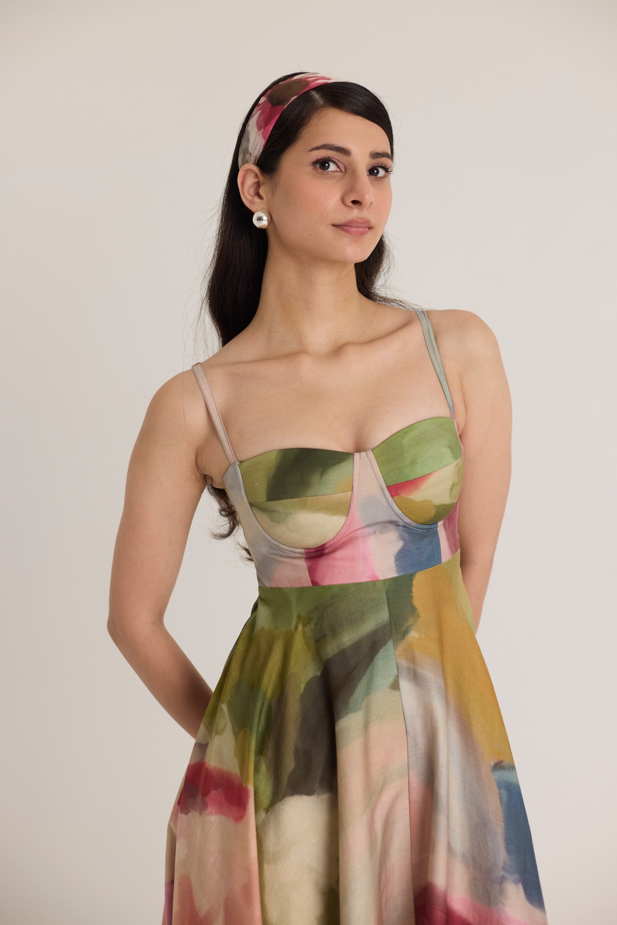 Tilly Flared Bralette Midi Dress