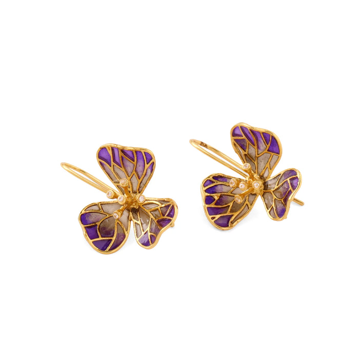 Tiny Fiore Earrings - Amethyst_Earrings_Front view