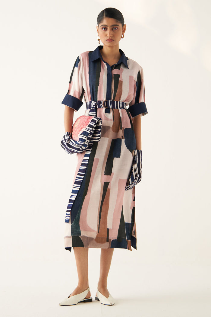 Arisa Straight Fit Tunic, womens' midi shirt dress, front