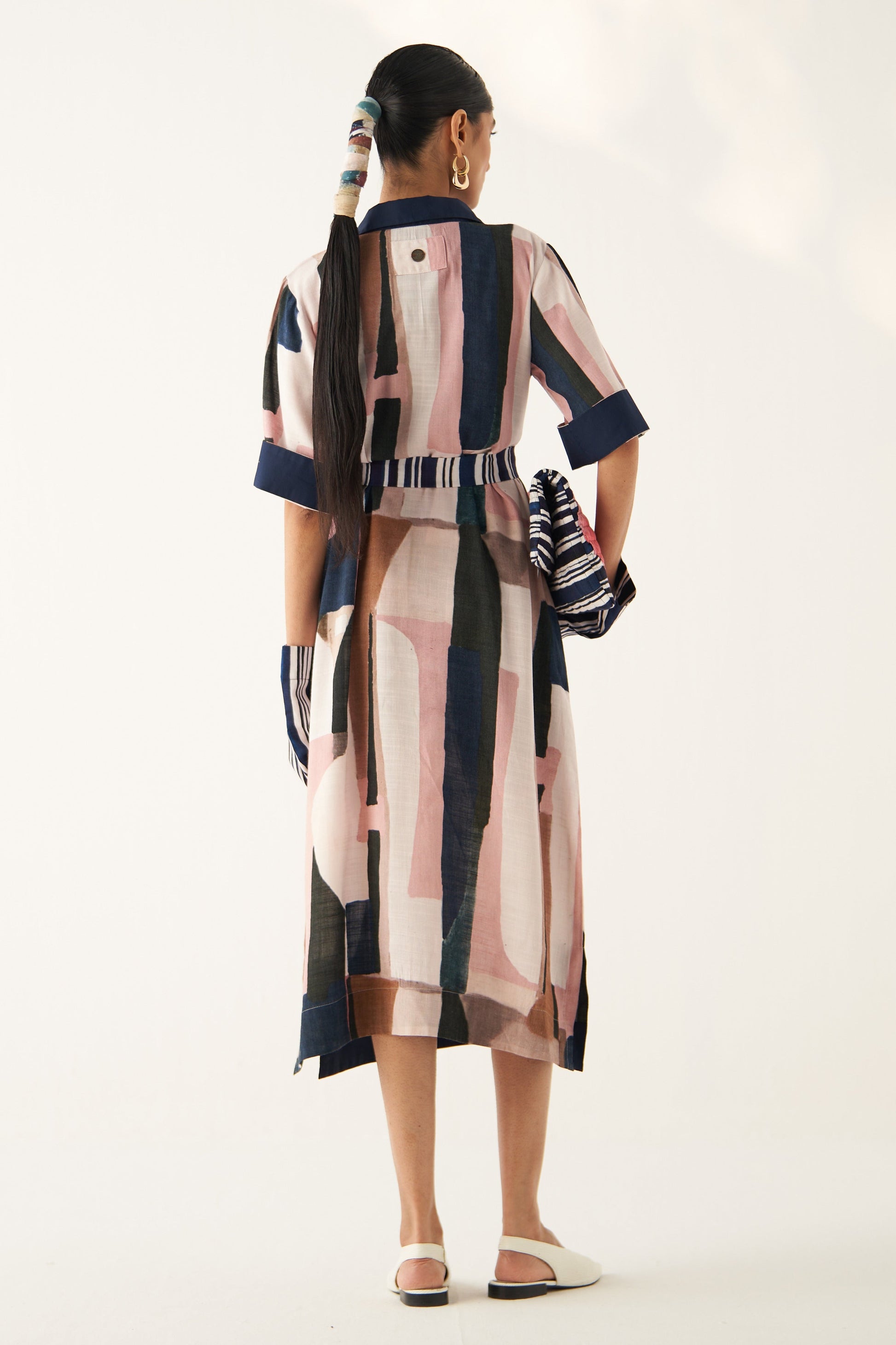 Arisa Straight Fit Tunic, womens' midi shirt dress, back