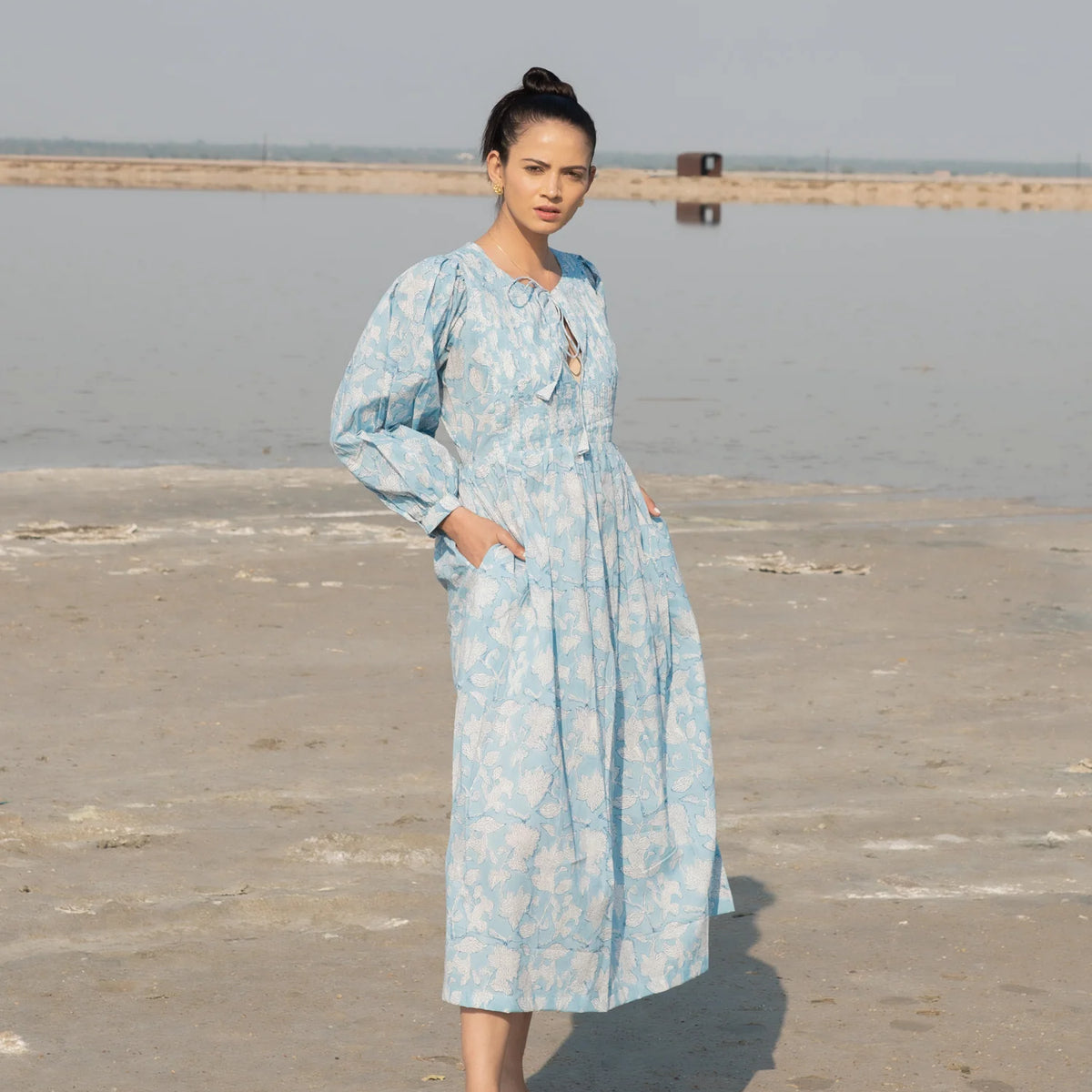 Blue Block Print Dress Blue Block Print Dress