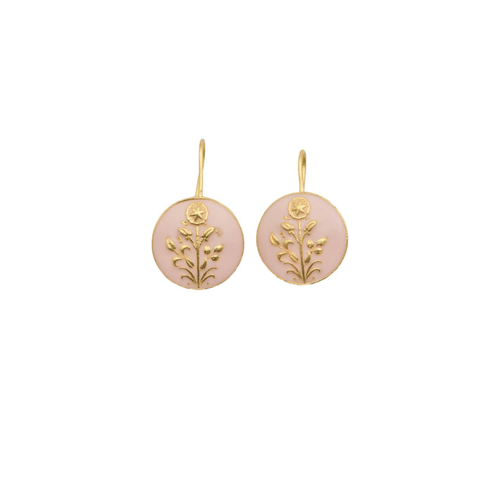 Daisy Drop Earrings_Drop Earrings_Pink Earrings