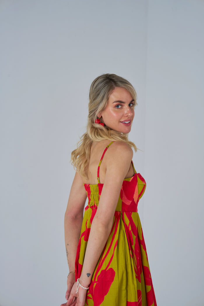 Lian Lime Bralette Dress_midi dress_womens dresses_bodice side closeup