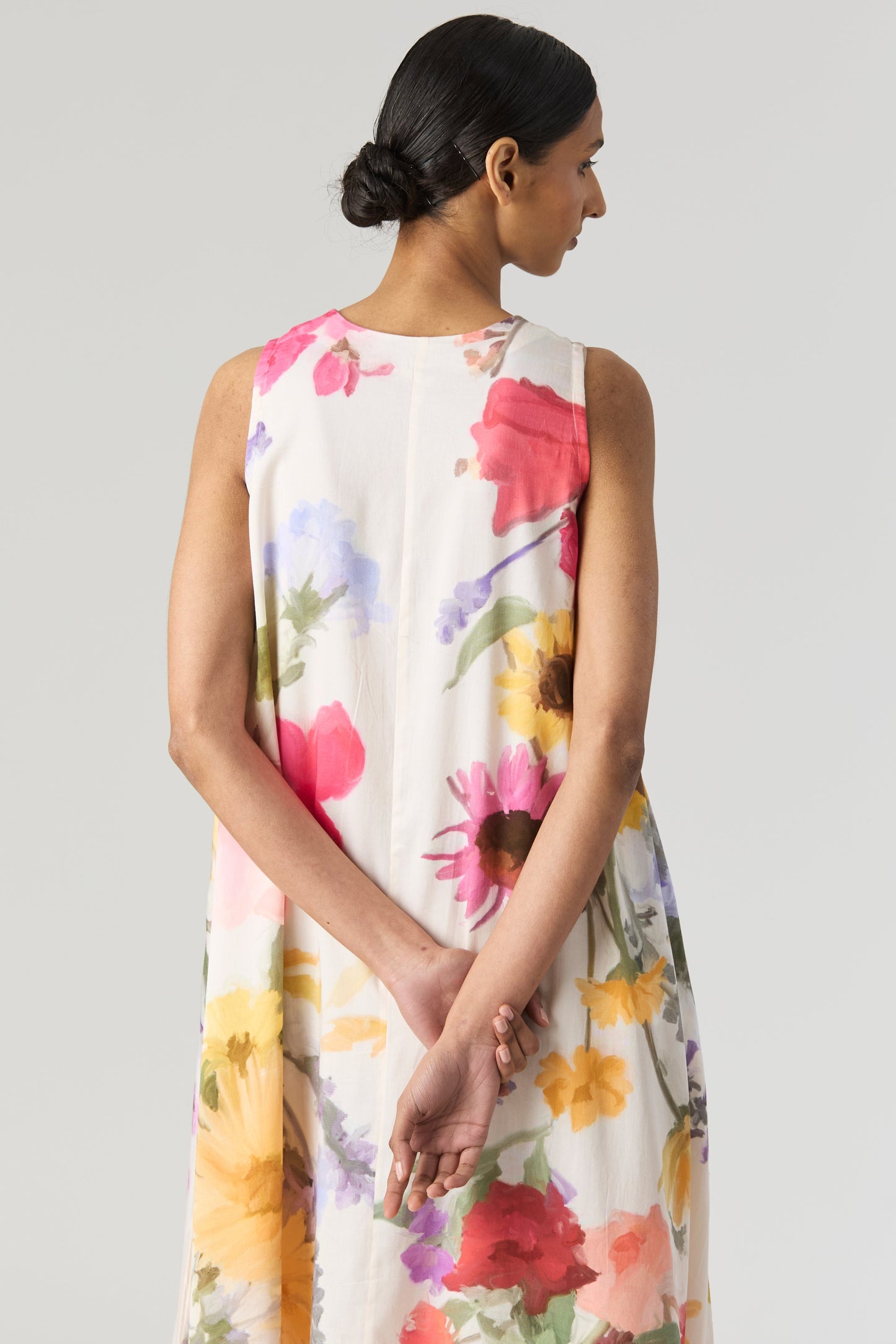 Maria Long Dress, women's floral dress, back
