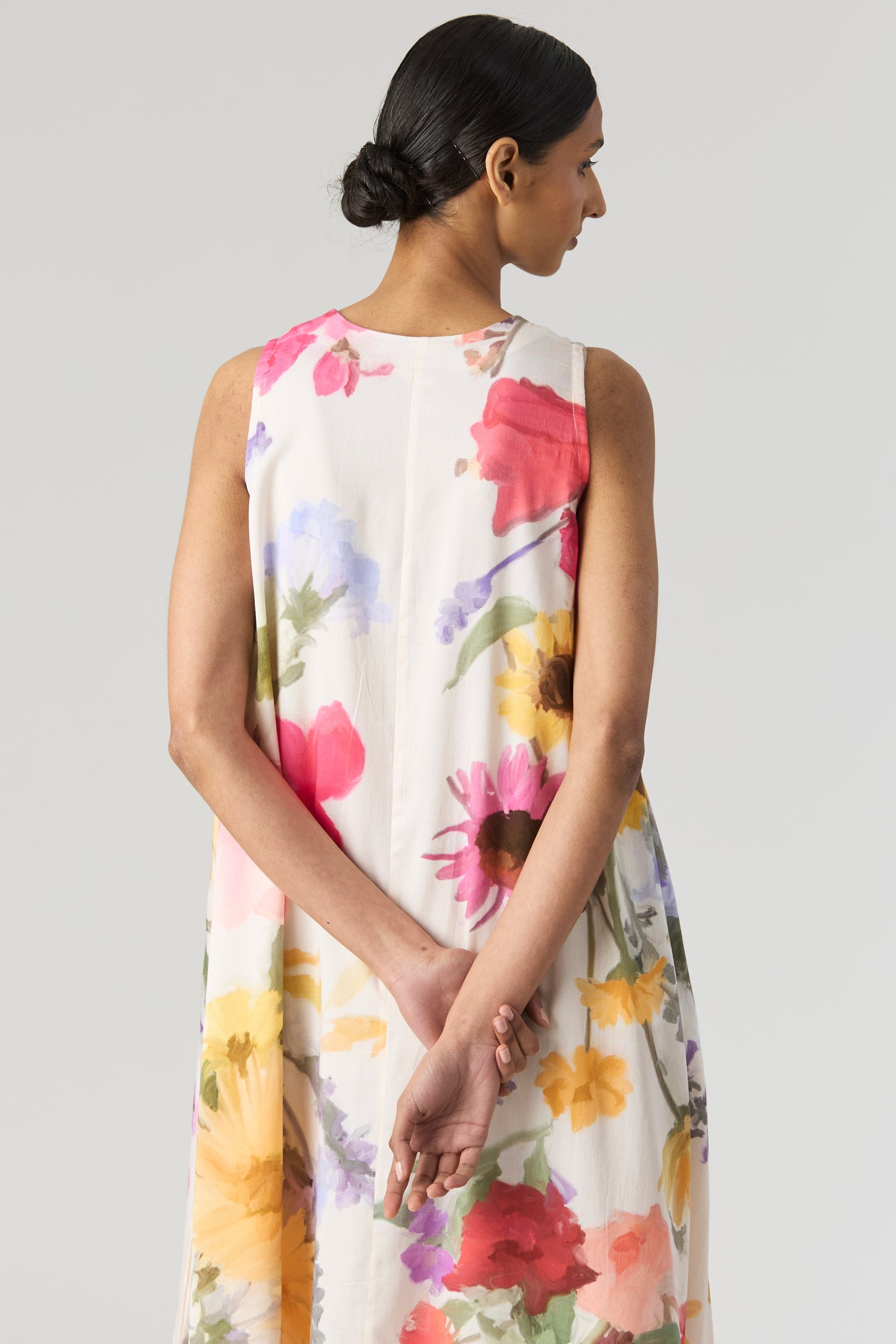 Maria Long Dress, women's floral dress, back