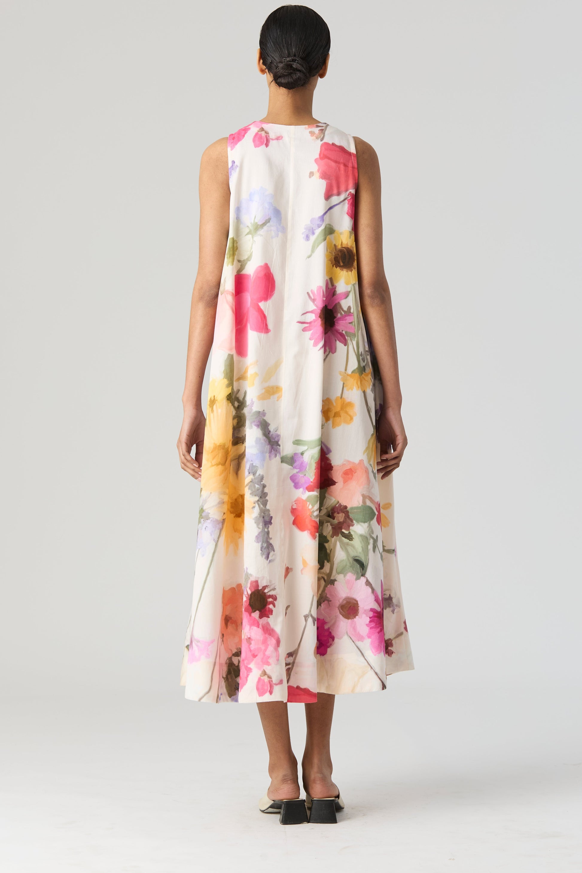 Maria Long Dress, women's floral dress, back closeup