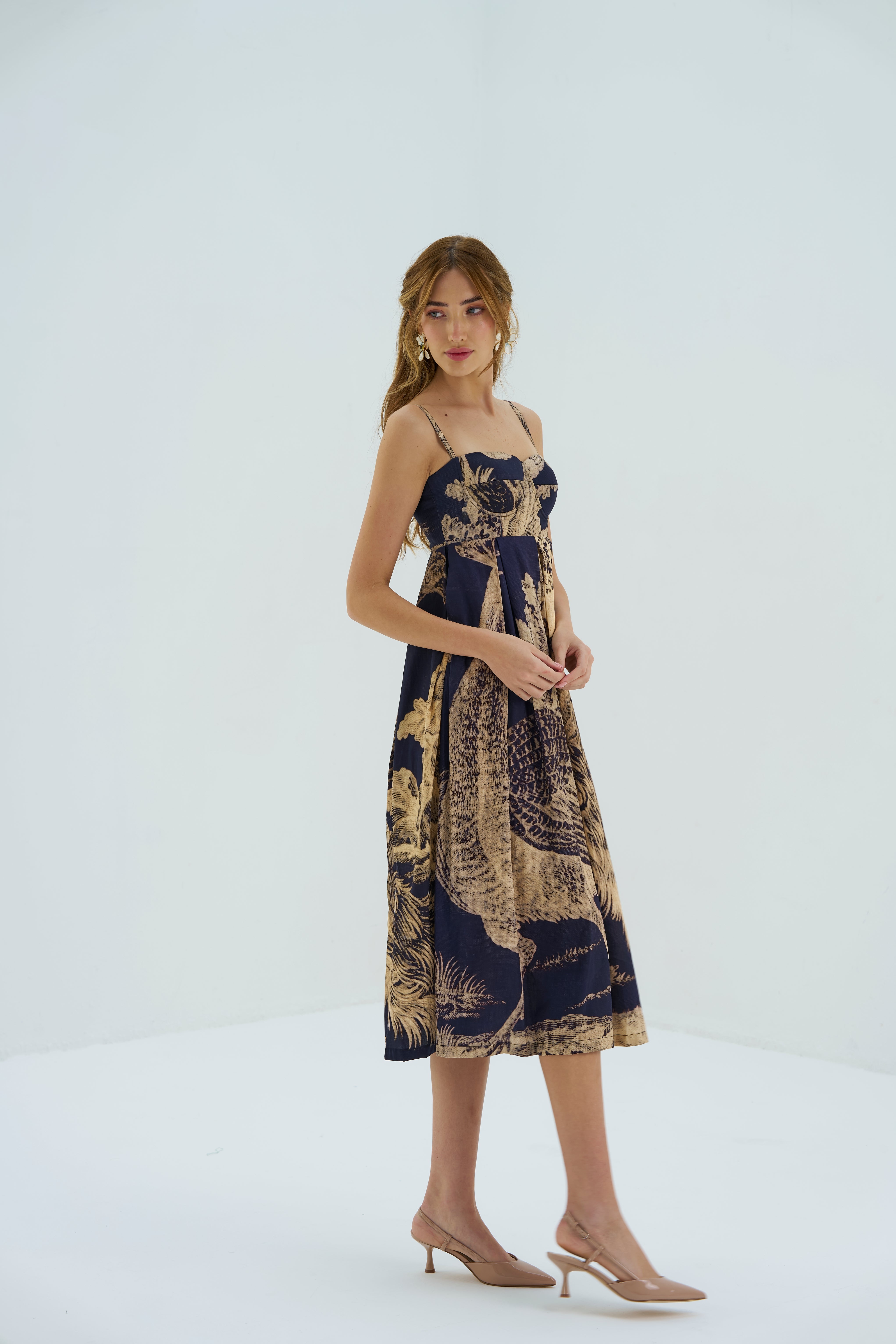 Peacock Bralette Dress_midi dress_womens dresses_right side full