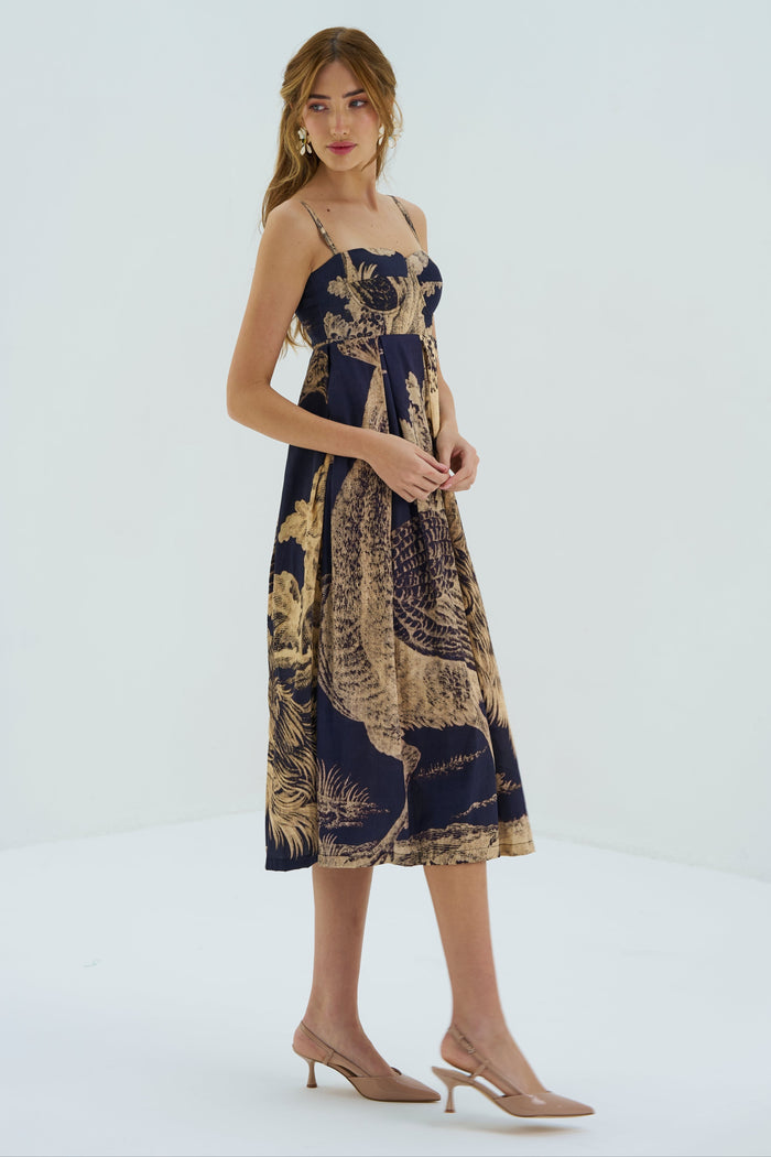 Peacock Bralette Dress_midi dress_womens dresses_right side full