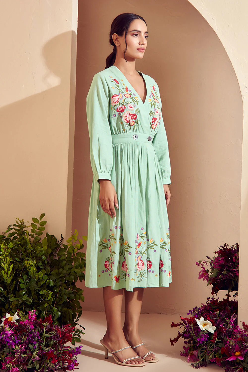 Embroidered Floral Bouquet Dress