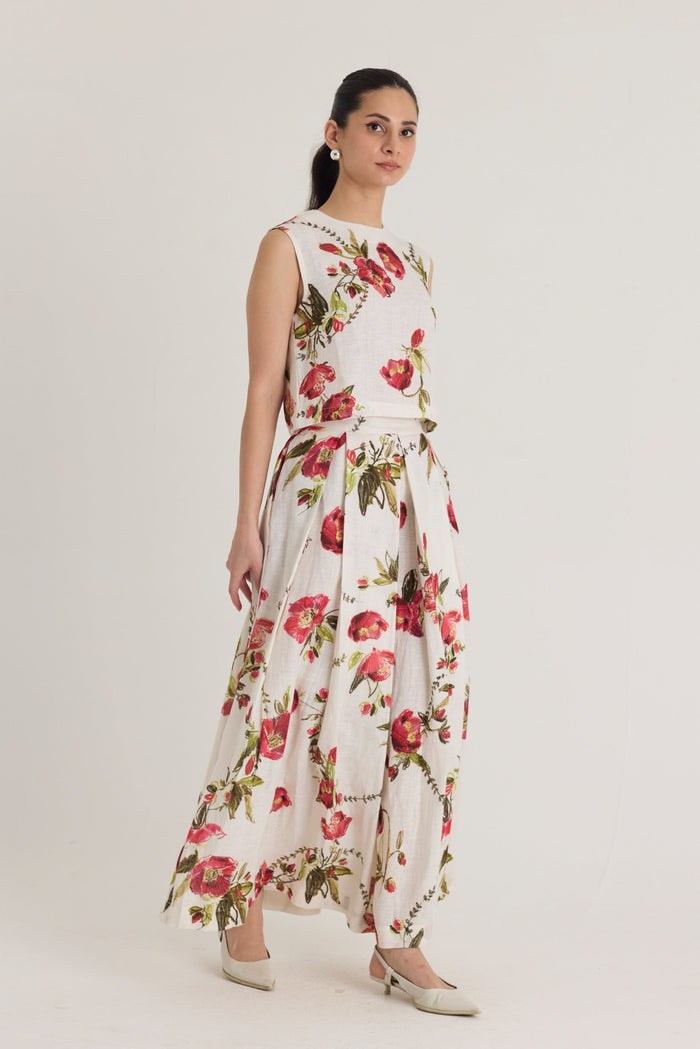 Rosita Linen Top & Skirt Set