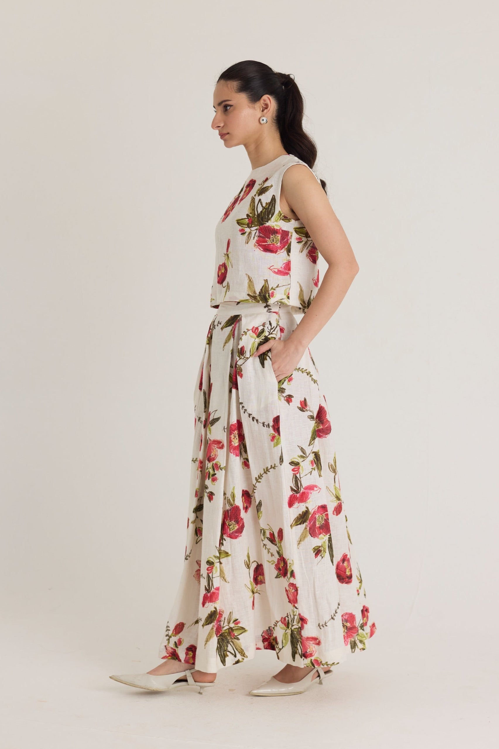 Rosita Linen Top & Skirt Set