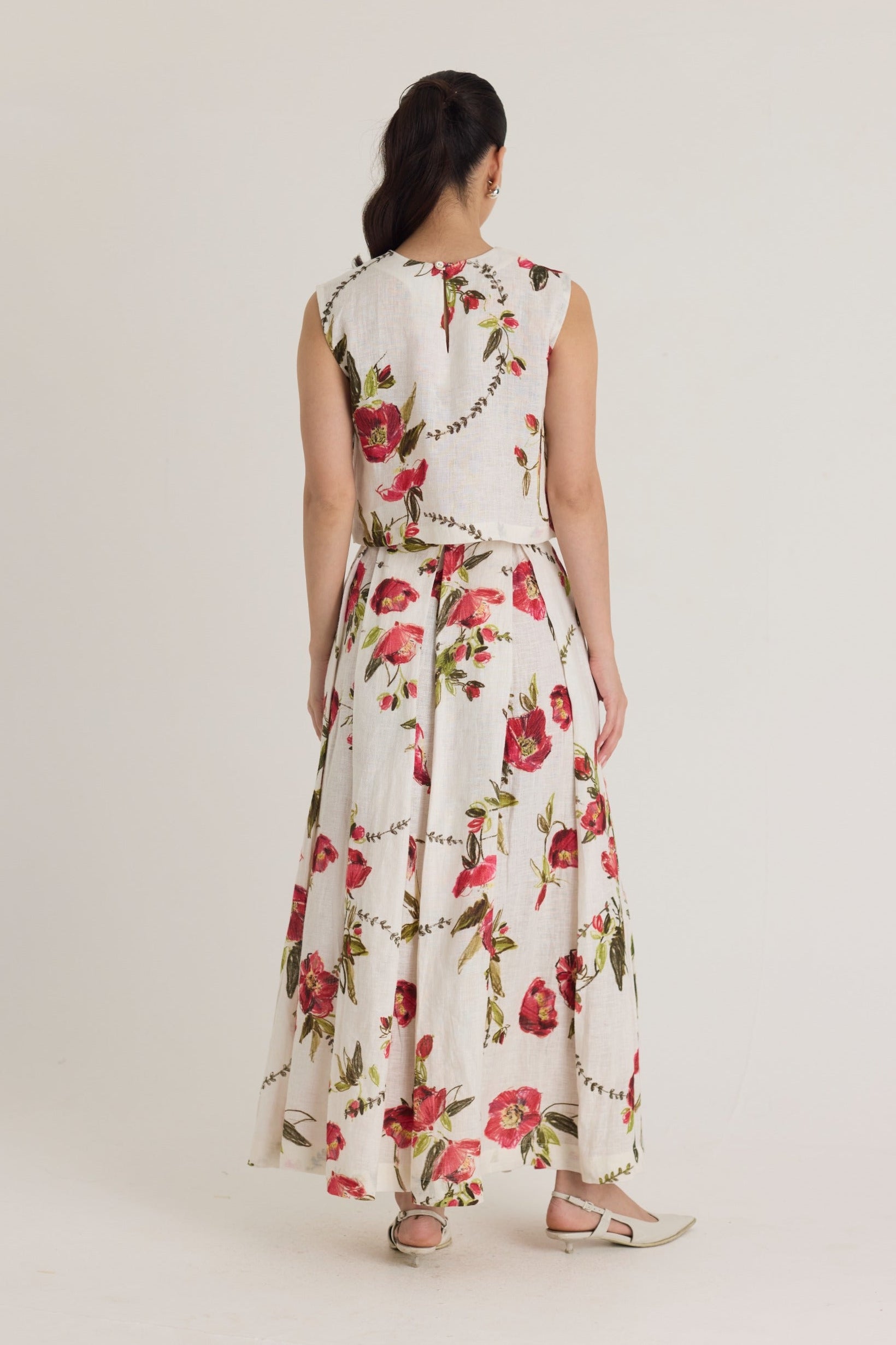 Rosita Linen Top & Skirt Set