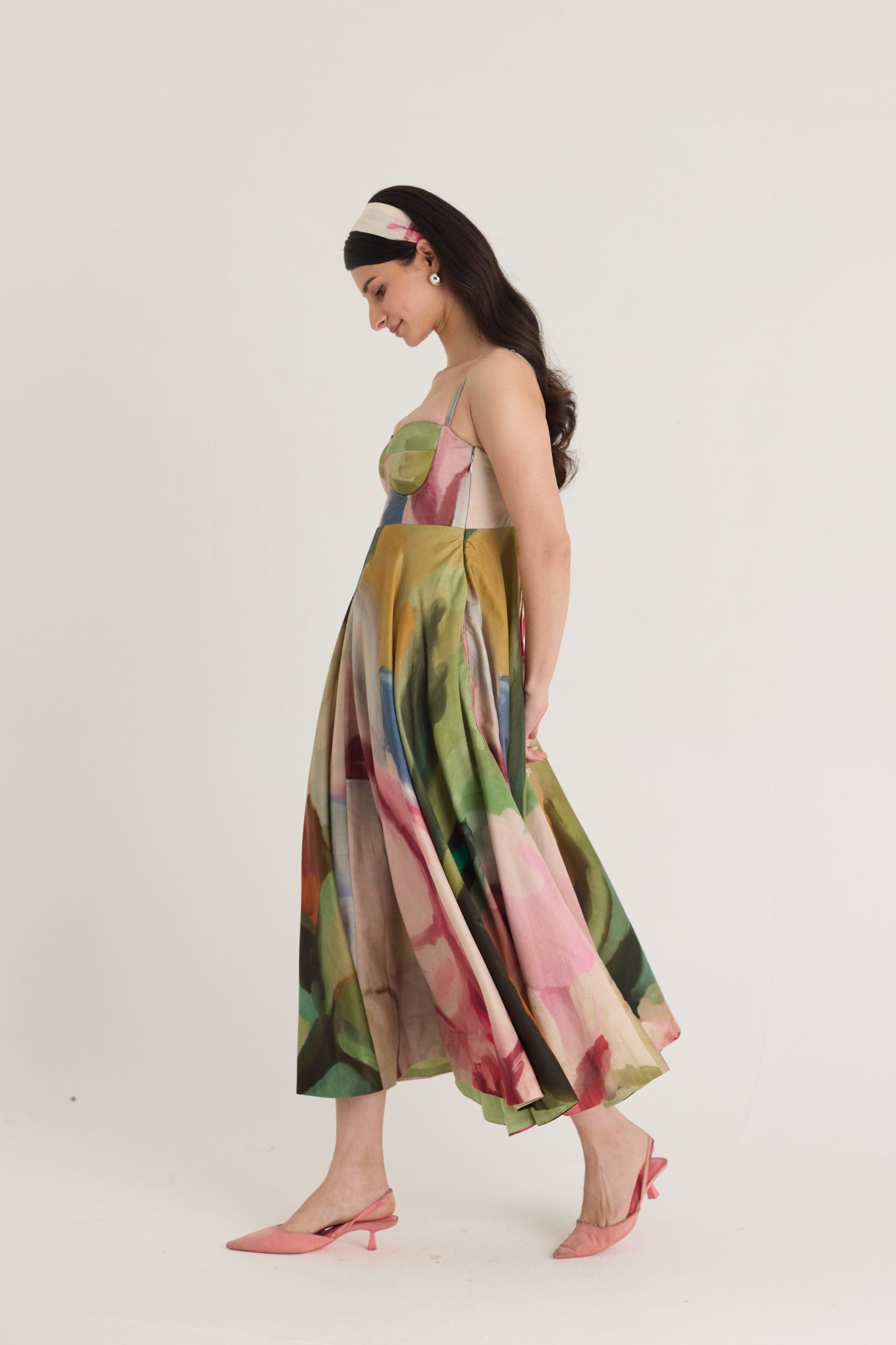Tilly Flared Bralette Midi Dress