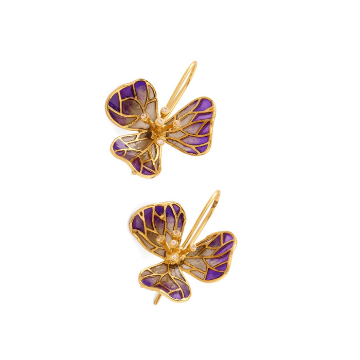 Tiny Fiore Earrings - Amethyst_Earrings_side view