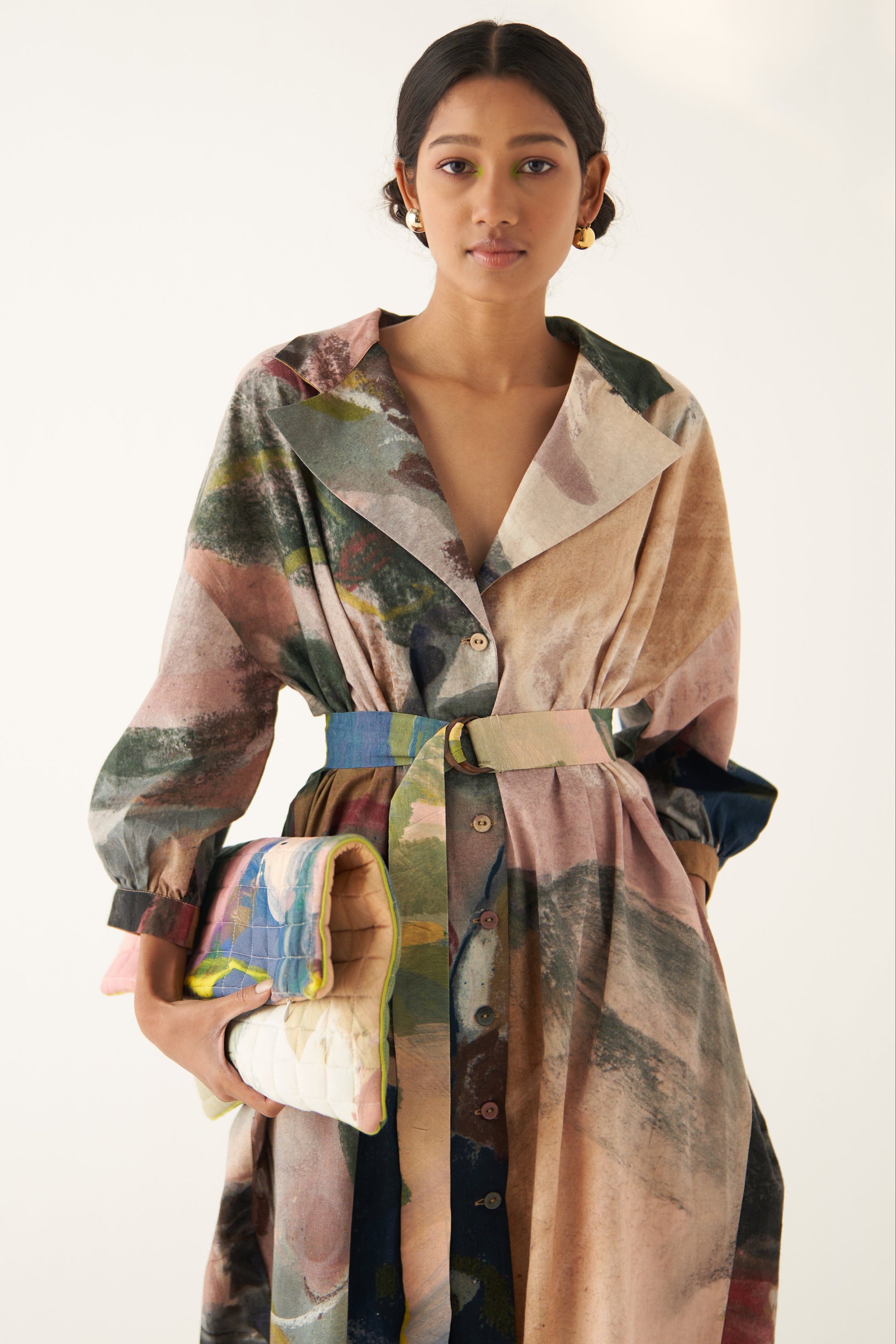 Wallflower Trench Dress, trench coat dress, close up