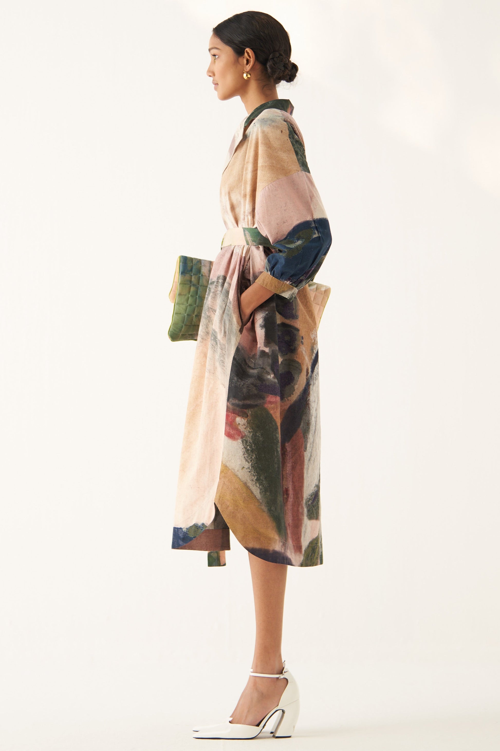 Wallflower Trench Dress, trench coat dress, left full