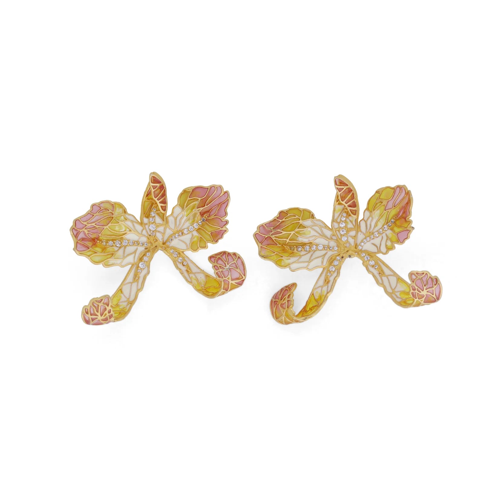 Wild Orchid floral oversized stud earrings inspired by orchid petals
