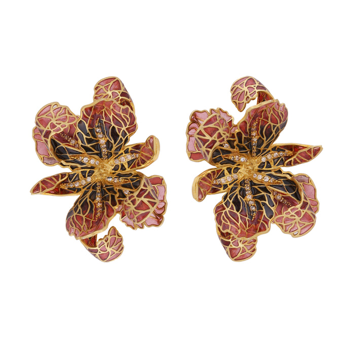 Tiger Lily Earrings - Red and Black